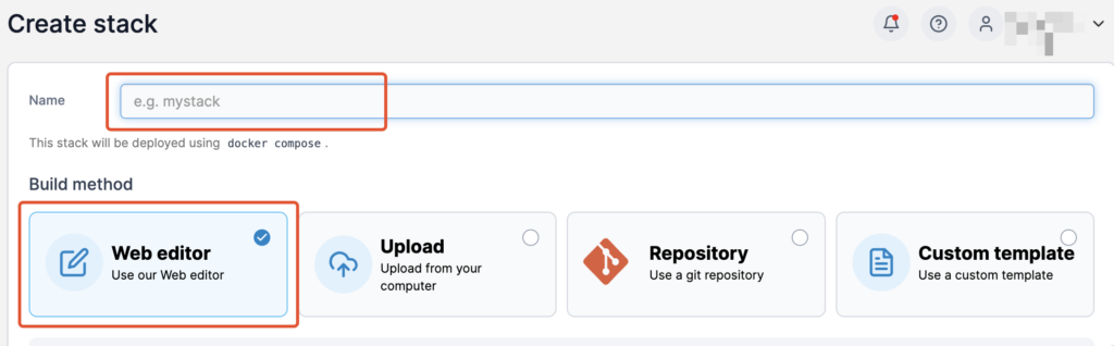 3. Create stack 3. Create stack