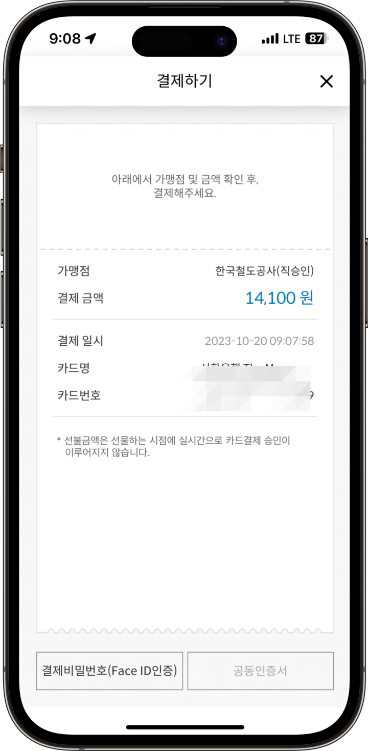 5. 승차표 확인 및 결제2
