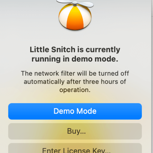 Little Snitch 데모버전으로 선택해주세요