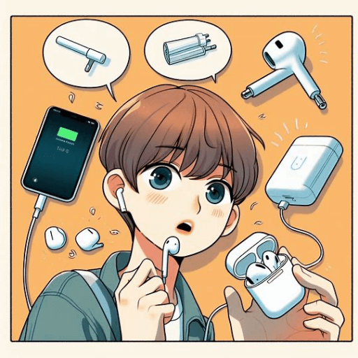 2. 에어팟 충전 케이블과 어댑터 확인하기
