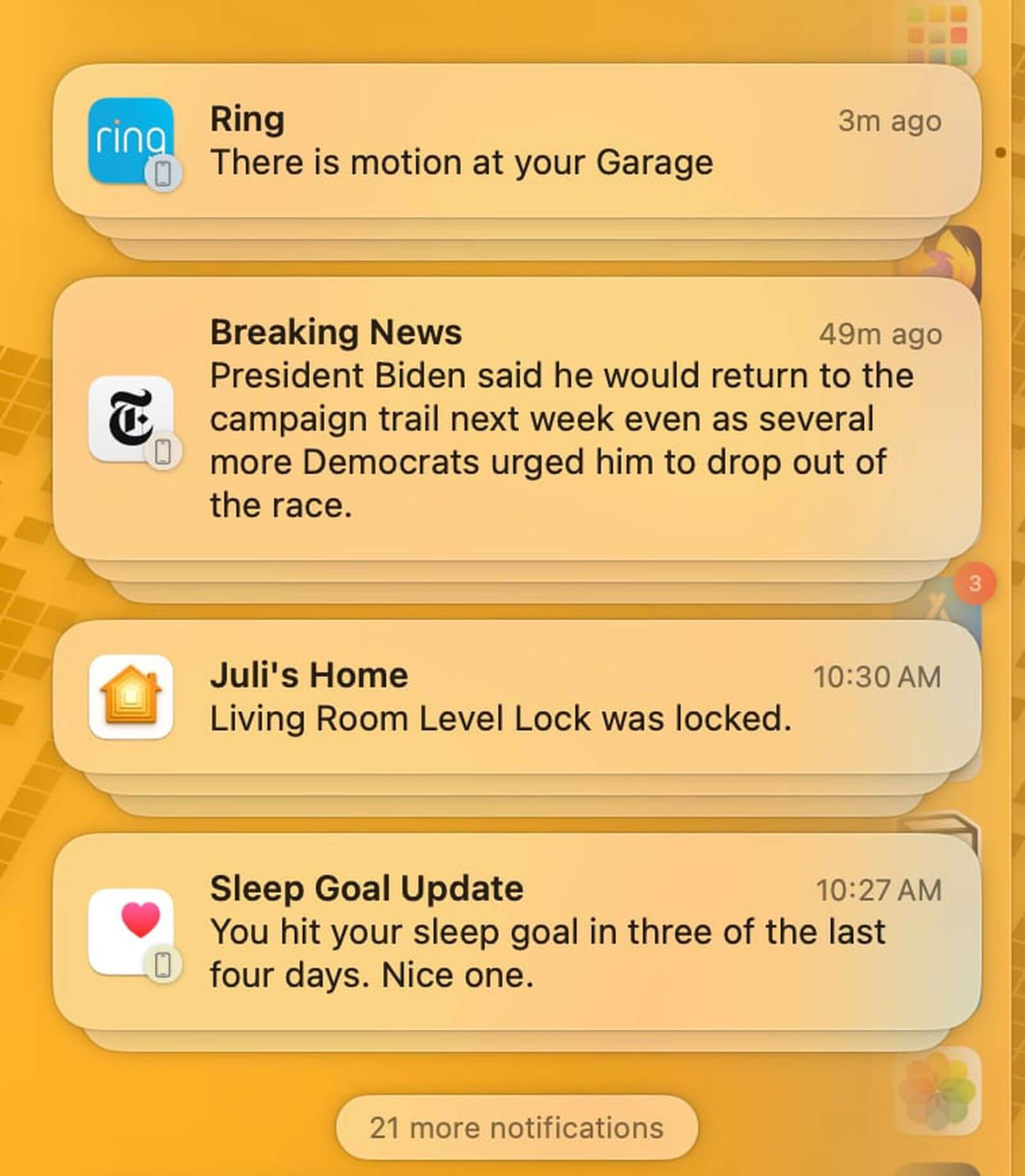 Mac에서 iPhone 알림